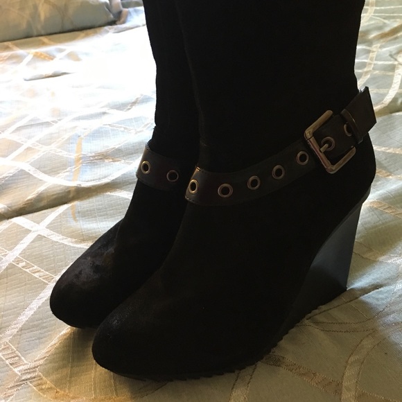 Tall Black Suede Boots - Picture 3 of 8